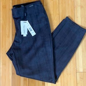 NWT Tahari Slimming Faux Leather Plaid Skinny Pant
